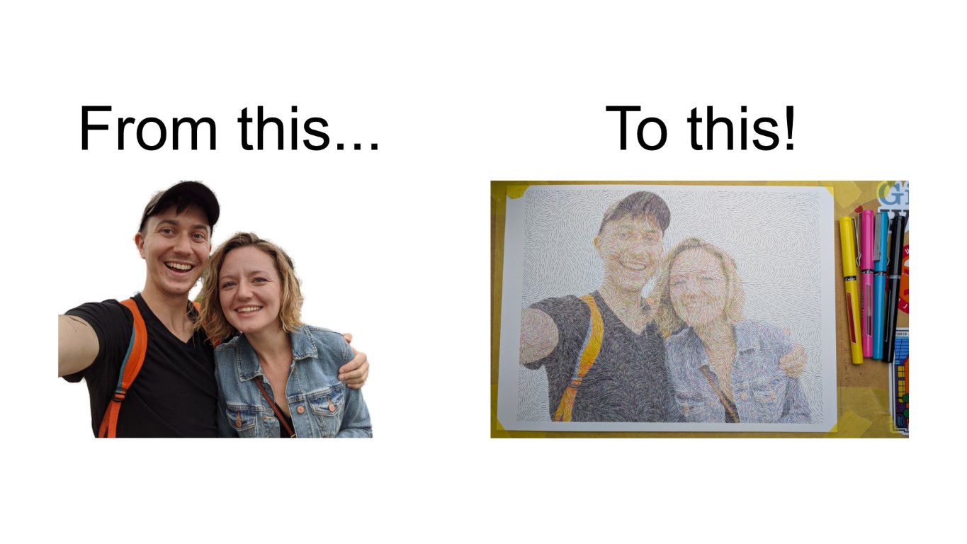 Process of plotting custom photo